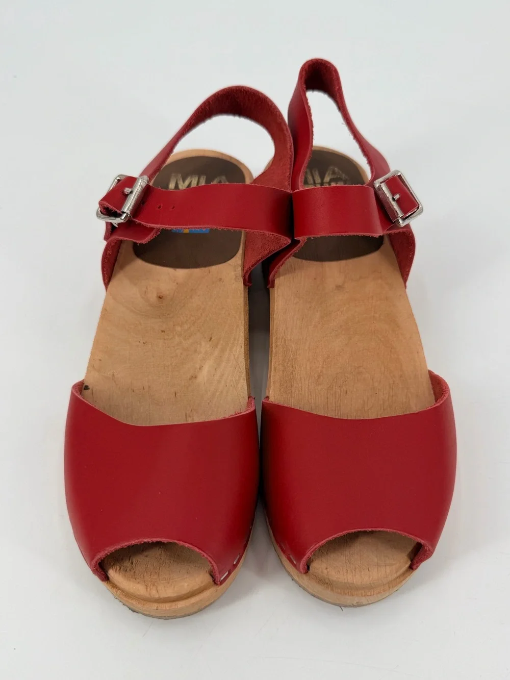 MIA Red Leather Anja Swedish Clogs 38 - Picture 3 of 7
